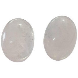 BRINCO QUARTZO ROSA OVAL EM PRATA 925 - ID 6913