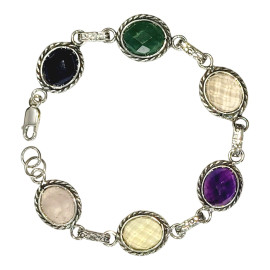 PULSEIRA SAFIRA, VERDE, FUME, AMETISTA, CITIRNO, ROSA  -7349