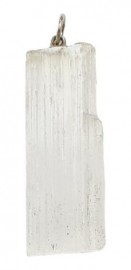 Pingente Selenita Branca Em Prata 925 - Id 5697