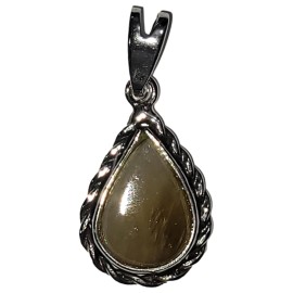 PINGENTE QUARTZO RUTILADO GOTA EM PRATA 925 - ID 6724