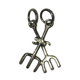 PINGENTE TRIDENTES CRUZADO EXU+POMBA GIRA PRATA 925-ID 6946