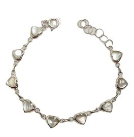 Pulseira Madre Perola Cora��o Em Prata - Id 5561