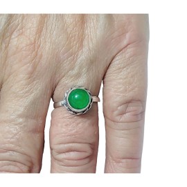 ANEL JADE NATURAL EM PRATA 925 - ID 6356