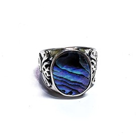 Anel Abalone Em Prata 925 - Id 5165