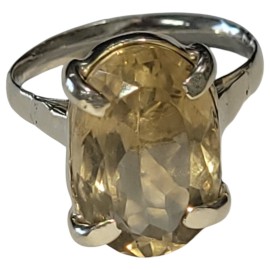 ANEL CITRINO  OVAL EM PRATA 925 - ID 7108