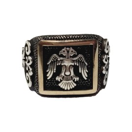 ANEL AGUIA BIC�FALA EM PRATA 925 - ID 6522