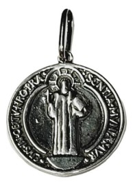 Pingente S�o Bento Em Prata 925 - Id 6449