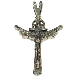 PINGENTE CRUCIFIXO DEUS COM JESUS EM PRATA 925 - ID 6892