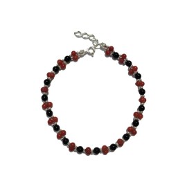 Pulseira Onix E Coral Com Prata 925 - Id 5928