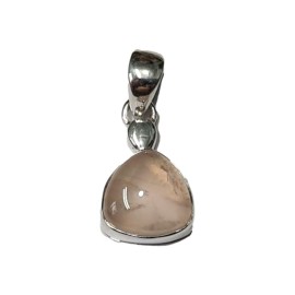 Pingente Quartzo Rosa Triangulo Em Prata - Id 5769