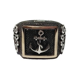 ANEL ANCORA EM PRATA 925 - ID 6521