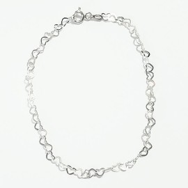 Pulseira Cora��o Em Prata 925 - Id 5372