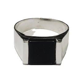 ANEL ONIX QUADRADO EM PRATA 925 - ID 6270