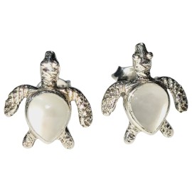 BRINCO MADRE PEROLA TARTARUGA TARRAXA EM PRATA 925 - ID 7048