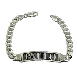 Pulseira Chapa Com Nome Em Prata 925 Cnc - Id 5436
