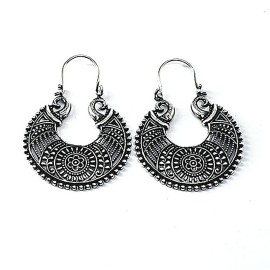 Brinco Cesta 2 Mandala Flor Em Prata 925 - Id 5129