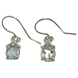 BRINCO TOPAZIO AZUL OVAL EM PRATA 925 - ID 6743