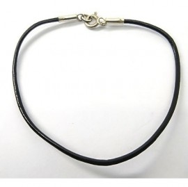 Pulseira Couro Natural Liso Em Prata - Id 4404