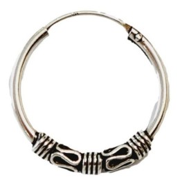 Brinco Argola Tribal Unidade (1) Em Prata - Id 5664