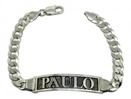 Pulseira Chapa Com Nome Em Prata 925 Cnc - Id 5436