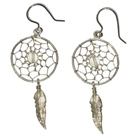 BRINCO FILTRO DO SONHOS COM OPALINA EM PRATA 925 - ID 7061