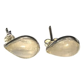 BRINCO QUARTZO ROSA GOTA EM PRATA 925 - ID 6984