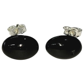 BRINCO ONIX OVAL COM TARRAXA EM PRATA 925 - ID 7002