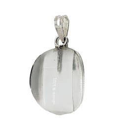 Pingente Cristal Oval  Em Prata 925 - Id 5426