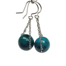 BRINCO CRISOCOLA BOLA EM PRATA 925 - ID 6609