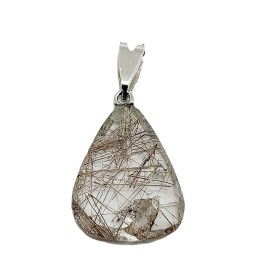 Pingente Citrino Rutilado Gota Em Prata 925 - Id 5416