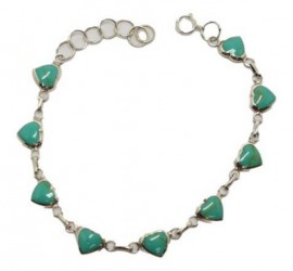 Pulseira Turquesa Corao Em Prata - Id 5559 