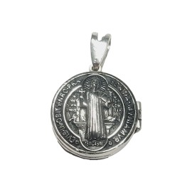 PINGENTE RELICARIO S�O BENTO EM PRATA 925 - ID 6634