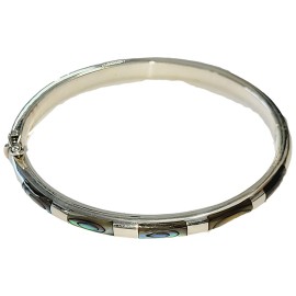 PULSEIRA BRACELETE ABALONE  EM PRATA 925 - ID 6828