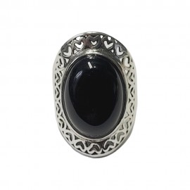 ANEL ONIX OVAL EM PRATA 925 - ID 6269 