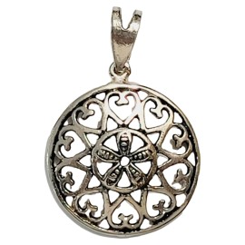 PINGENTE MANDALA REDONDA EM PRATA 925 - ID 6757