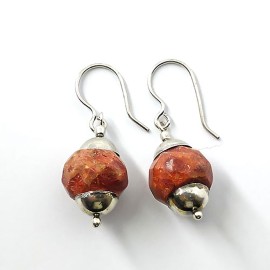 Brinco Coral Em Prata - Id 1386