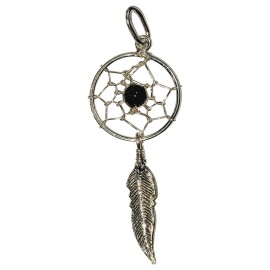 PINGENTE FILTRO DO SONHOS COM ONIX EM PRATA 925 - ID 6113