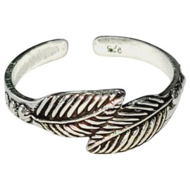 ANEL P� FIO FOLHAS EM PRATA 925 - ID 7137