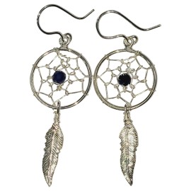 BRINCO FILTRO DO SONHOS COM LAPISLAZI EM PRATA 925 - ID 7059