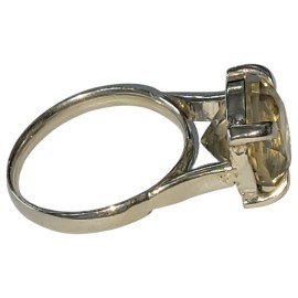 ANEL CITRINO REDONDO EM PRATA 925 - ID 7100