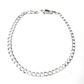 Pulseira Elo 1x1 Diamantado Italiana Em Prata 925 - Id 4891