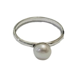 Anel Perola Natural Em Prata 925 -  Id5945