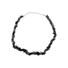  COLAR CHOKER OBSIDIANA EM PRATA 925 - ID 6638