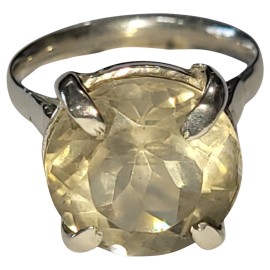 ANEL CITRINO REDONDO EM PRATA 925 - ID 7118