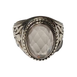 Anel Quartzo Rosa Em Prata - Id 5755