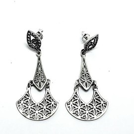 Brinco Renda Torre Em Prata  - Id 5211