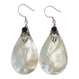 BRINCO MADRE PEROLA COM GRANADA EM PRATA 925 - ID 6131