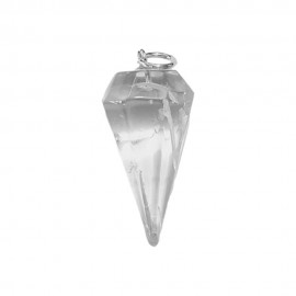 Pingente Cristal de Rocha em Prata - Id 5884