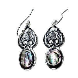 Brinco Abalone Arabesco Em Prata 925 -id 5429