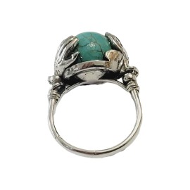 ANEL TURQUESA M�O DE DEUS EM PRATA 925 - ID 6563